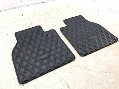 2006-2012 BENTLEY CONTINENTAL LEFT & RIGHT REAR QUILTED BLACK LEATHER FLOOR MAT - Image 1 of 4