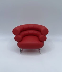 1:12 Scale MCM Mini Chair Bibendum Chair Mid Century Modern MCM Armchair, Red - Picture 1 of 6