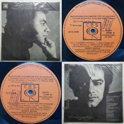 JOHNNY MATHIS KILLING ME SOFTLY 1974 PROMO UNIQ CVR SPANISH TITLES CHILEAN PRESS - Image 1 of 4