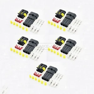 5x Superseal 3-polig Stecker Steckverbinder Wasserdicht für Auto KFZ Boot - Picture 1 of 1