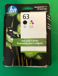Genuine HP 63 Ink Cartridge Combo-Bk/CL-for HP4520 3830 3833 5255 Printer - Picture 1 of 5