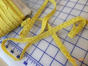 10Y Lot Vintage Lemon Yellow Scroll Gimp Upholstery Fabric Trim Conso #0133 - Picture 1 of 4