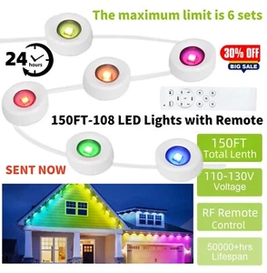 Permanent Outdoor Lights with Remote,150ft with 108 LED Lights, RGB and White - Picture 1 of 21