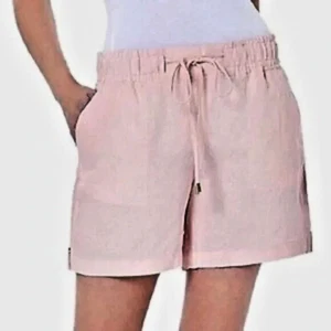 Ellen Tracy Woman Plus Size 2X XXL 100% Linen Shorts Pockets Drawstring NWT - Picture 1 of 4