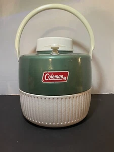 Vintage 1974 Coleman grün/weiß Wasserkühler Kanne mit Griff, 1 Gallone - Bild 1 von 15