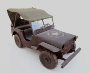 Jan Vinot Luxia Rare Jeep US en Tole Soudée 17Cm 1945-46 JRD - Photo 1/13