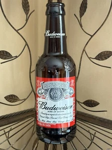 Budweiser Anheuser Busch King Of Beers XL Amber Glass Beer Bottle Coin Bank 15” - Picture 1 of 13