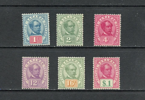 Q721   Sarawak   1899/1908   Sir Charles Brooke   SHORT-SET  6v.   MH/MLH Cover