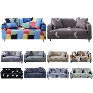 Bedruckter Stretch Schonbezug 1 2 3 4 Sitz Spandex Sofabezüge Stuhl Couch Schoner - Bild 1 von 58