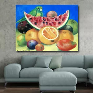 Frida Kahlo - Still Life With Parrot - CANVAS OR PRINT WALL ART - Picture 1 of 3