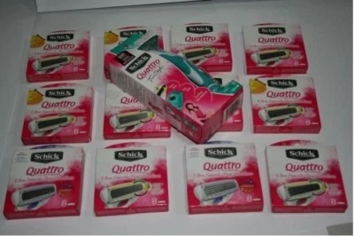 97 Schick Quattro Cartridges Women Blades Shaver Refills+razor trimmer handle