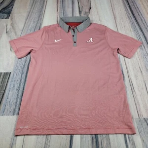 Nike Shirt Mens XL Maroon Stripe Polo Alabama Football Embroidered Crimson Tide - Picture 1 of 8