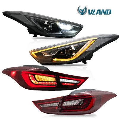 LED Headlights + Tail Lights For 2011-2016 Hyundai Elantra 4* Front + Rear Lamps - Image 1 of 4