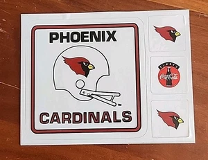 Vintage Coca Cola Coke Stickers Decals Phoenix Cardinals Football Helmet - Picture 1 of 4