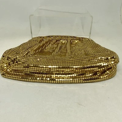 Vintage 1950s Whiting & Davis USA Gold Mesh Evening Bag - Image 1 of 4