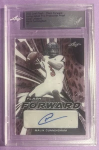 2022 Leaf Flash Pre-Production 1/1 Auto Malik Cunningham RC Clear Leopard - Picture 1 of 2