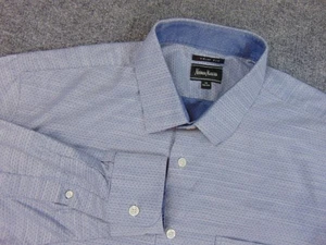 Camisa Neiman Marcus Para Hombre 16x32/33 Azul Gris Rayas - Imagen 1 de 10