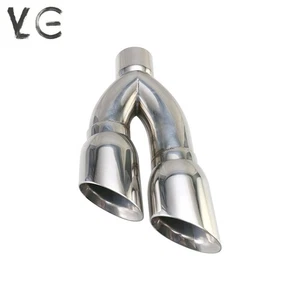 3" ID 4" OD 16" Long Dual Slant Angle Stainless Steel Exhaust Tip For truck Car - Picture 1 of 4