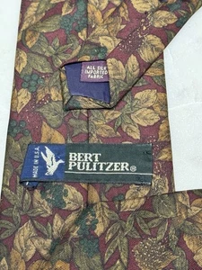 Tie Bert Pulitzer Collector's Edition Silk Tie Grapes Leaves Burgundy Fall Color - Picture 1 of 5