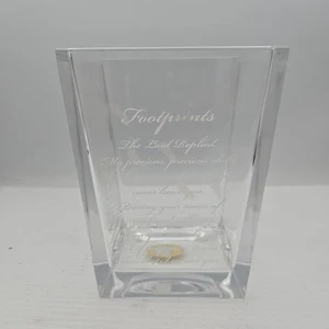 Teleflora Footprints Glass Vase 24%Lead Crystal - Picture 1 of 4