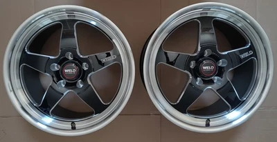 NEW WELD RACING VENTURA DRAG 18X10.5 5X120 BP 8.25 BS BLACK (PAIR) #S15580563P65 - Image 1 of 4