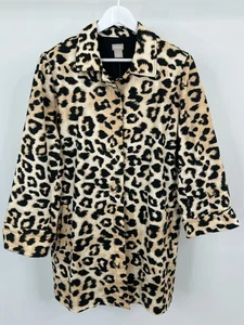 CHICO'S Size 3 NWT Size 16/18 Women Pleat Back Topper Animal LS Jacket Coat - Picture 1 of 8