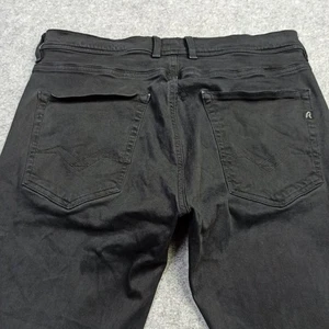 Pantalones de mezclilla para hombre Replay GROVER Hyperflex W32 L32 negros ajustados rectos elásticos cremallera mosca - Imagen 1 de 15