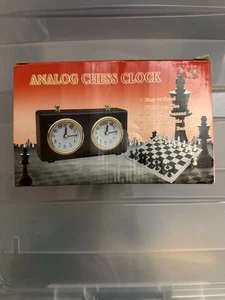 Wind-Up Analog Chess Clock – Dual Mechanical Timer, Battery-Free, Black - Picture 1 of 3