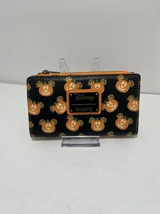 Loungefly Disney Mickey-o-Lantern Pumpkin Glow in the Dark Flap Wallet - Picture 1 of 4