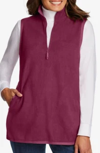 WOMAN WITHIN QUARTER-ZIP PULLOVER MICROFLEECE VEST WOMEN'S PLUS 2X 26/28 *NIP!* - Picture 1 of 6