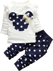 Cute Toddler Baby Girls Clothes Set Long Sleeve T-Shirt and Pants Kids 2Pcs Outf - Picture 1 of 12