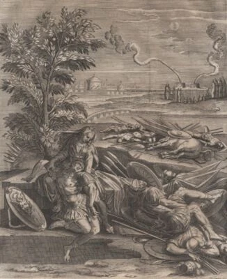 Mythologie Antigone - Philostrate Antoine Caron Gravure originale XVIIe - Photo 1/2