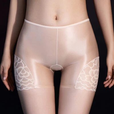 Mujeres Niño Pantalones Cortos Encaje Transparente Brillante Bragas Transparente Boxer Shorts Ropa Interior Foto 1 de 4