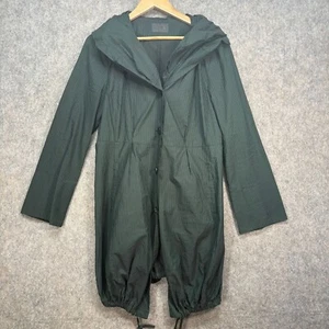 Oska Jacket Womens Size UK 12 Green Lightweight Slim Mac Coat Pockets Striped - Picture 1 of 12