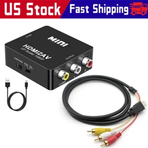 HDMI To RCA AV Adapter Converter Cable CVBS 3RCA 1080P Composite Video Audio - Picture 1 of 18