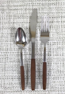 MCM Vintage Ekco Eterna Canoa Muffin Cubiertos 3 Piezas Ajuste de Lugar - Imagen 1 de 7