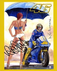 Valentino Rossi Milo Manara Foto Autografata Signed Photo MotoGp Autografo Coa - Foto 1 di 2