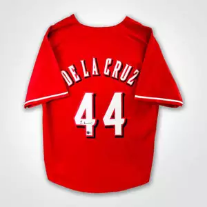 Maglia da baseball firmata Elly De La Cruz rossa stile professionale - Foto 1 di 3