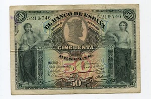 Espagne - 50 Pesetas 1907 Alfonso XIII 15 Juillet - Bild 1 von 2