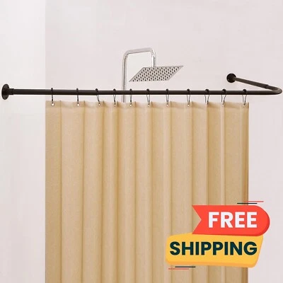 Barra de cortina de bañera curvada de 90 grados, metal resistente a la oxidación - Image 1 of 4