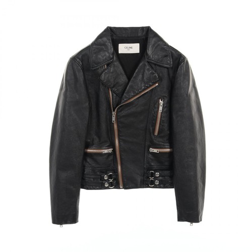 Giacca CELINE Riders #44 bluson pelle nera usata