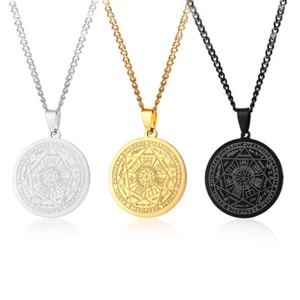 Siete Sellos de los Arcángeles Moneda Colgante Hombres Collar Suéter Cadena Regalo de Navidad - Imagen 1 de 13
