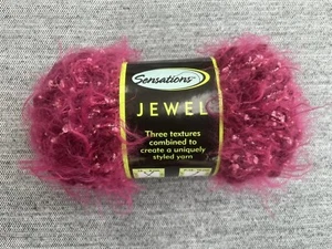 JoAnn Sensations Jewel Wool Blend Slub Yarn One Skein Berry NOS 2006 Sparkly - Picture 1 of 6