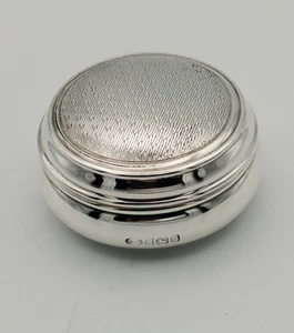 Sterling Silver Pill Box engraved round baluster 45 mm dia. Birmingham 1995 - Picture 1 of 6