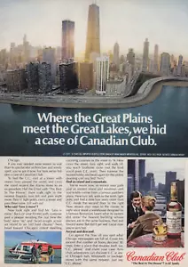 1979 Vintage Print Ad Where The Great Plains meet the Great Lakes Canadian Club - Picture 1 of 2