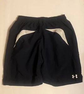 UNDER ARMOUR Navy Blue & White Lightweight Athletic Shorts ~ Sz YMD - Picture 1 of 1