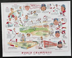 Boston Red Sox World Champions 2004 - Cartoon style custom proof - print - Picture 1 of 5
