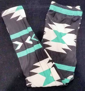 Leggings Erwachsene grün Tribal Motiv ~ Einheitsgröße und Übergröße - Bild 1 von 2