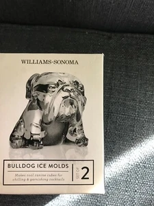 Nuevo Williams Sonoma Bulldog Moldes de Hielo Juego de 2 Cócteles Bebidas Fiesta Libre de BPA - Imagen 1 de 3