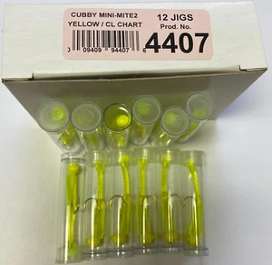 NEW CUBBY MIni-Mite2 1/16oz Jig 12PK Yellow/Clear Chartreuse 4407 - Picture 1 of 1